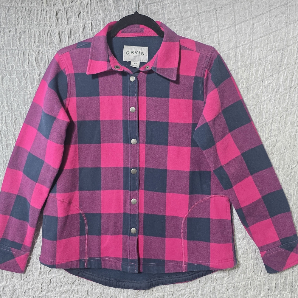 Orvis Womans Pink and Blue Plaid Jacket
